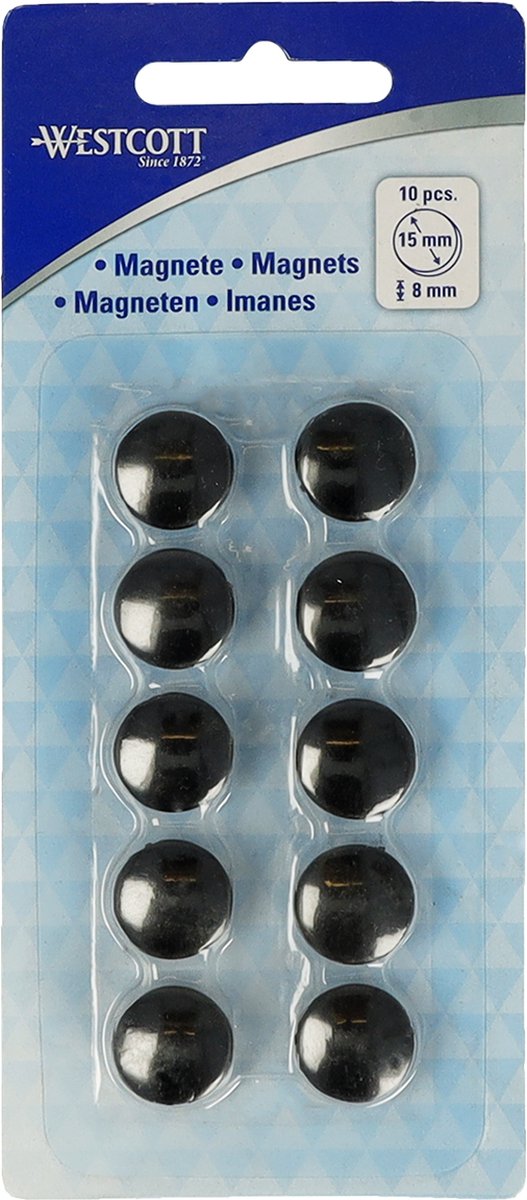 Westcott-Magnete – ø 15 x 8 mm – schwarz – 10 Stück – ac-e10801