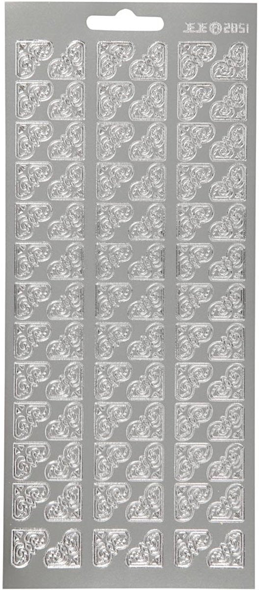 Creativ Company Aufkleber Silber – Eckaufkleberbogen – selbstklebende dekorative Aufkleber – DIY-Kartengestaltung, Scrapbooking-Dekoration – 10 x 23 cm