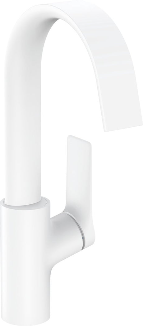 Hansgrohe vivenis – Waschtisch-Mischbatterie – Einhebelbedienung – ohne Ablaufgarnitur – Größe 210 mm – schwenkbarer Auslauf – mattweiß