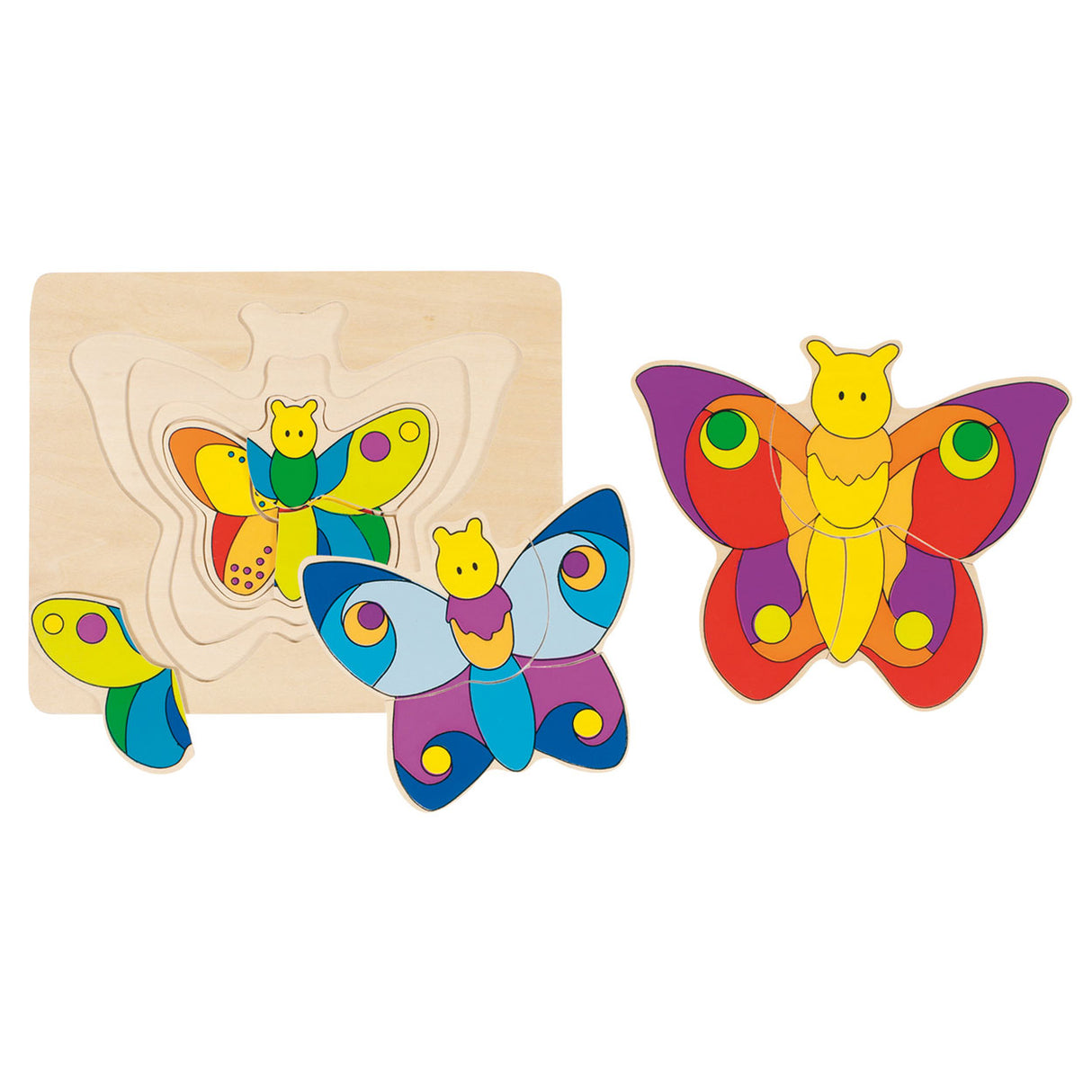 Goki Holz 3-Schicht-Puzzle-Schmetterling