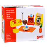 Goki Puppenhausmöbel Wohnzimmer, 24-teilig.