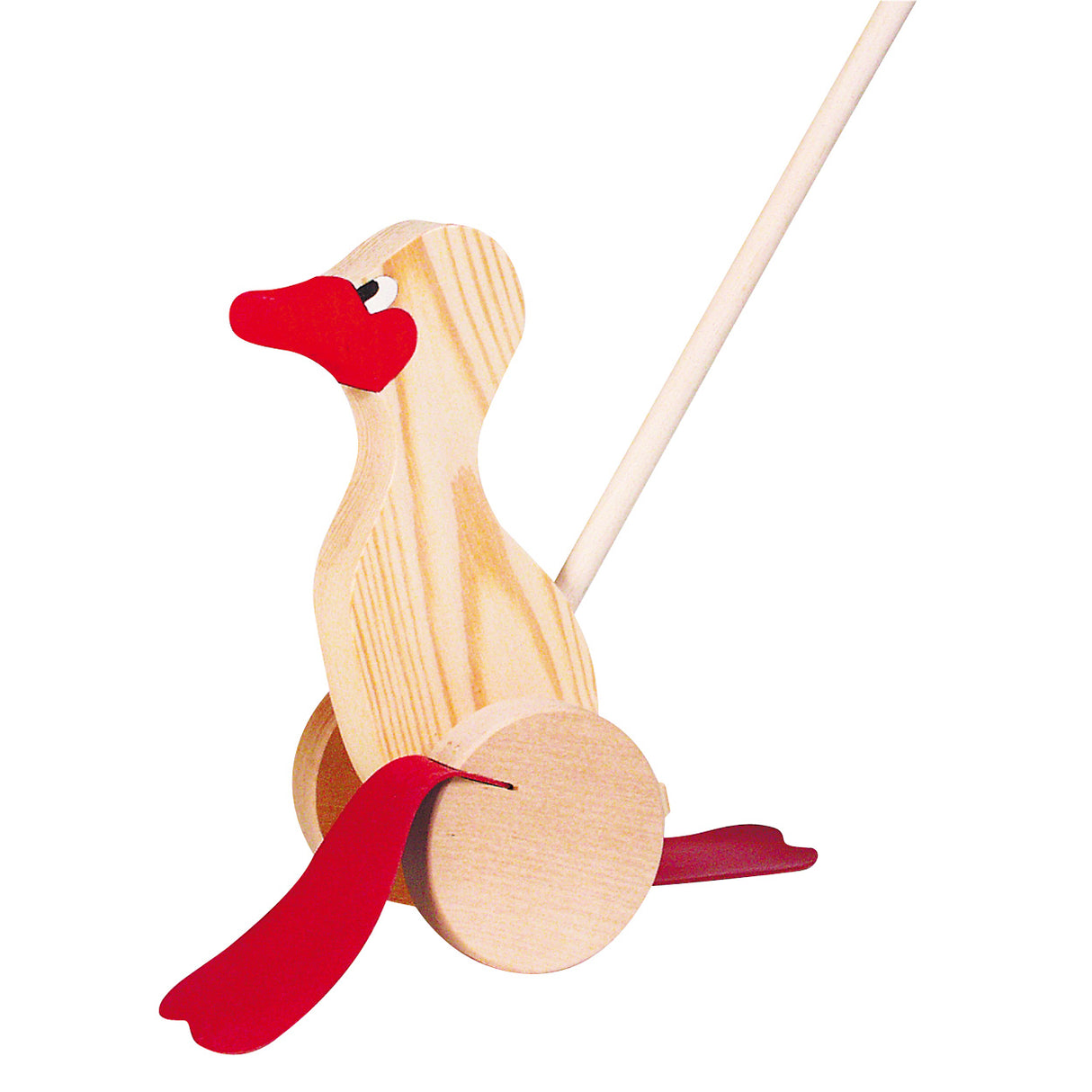 Goki Wood Push Figure Duck Natural