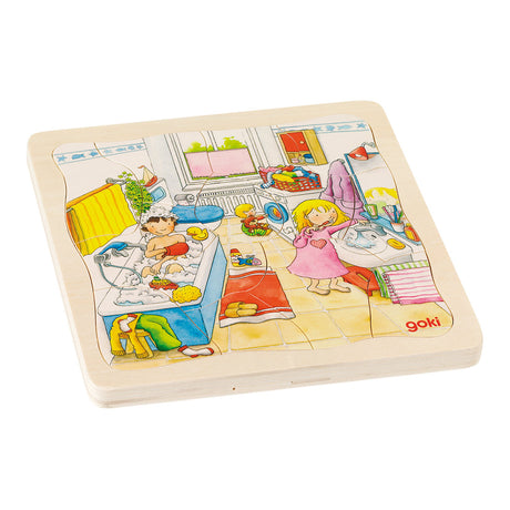 Goki wooden layer puzzle my day