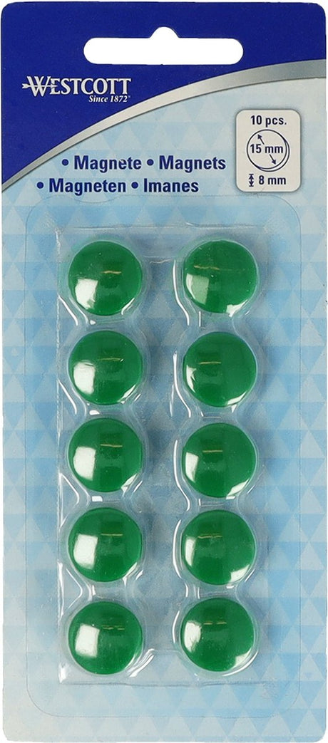 Westcott-Magnete – ø 15 x 8 mm – grün – 10 Stück – ac-e10805