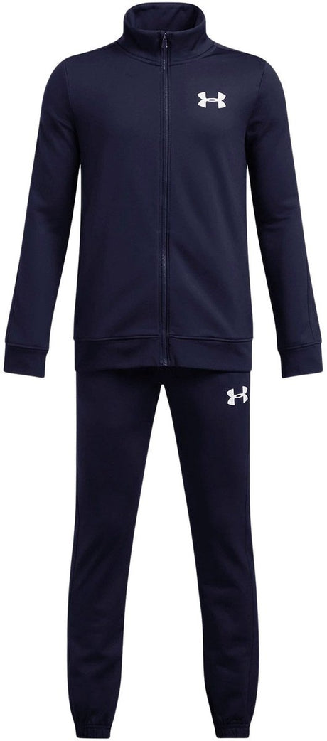 Under Armour ua Rival Knit Track Suit – Blauer Jungen-Trainingsanzug – Midnight Navy – Midnight Navy – Weiß
