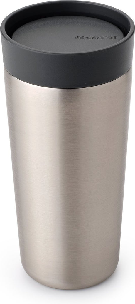 Brabantia Make Take Thermosbecher – Kaffeebecher zum Mitnehmen – 360 ml – Dunkelgrau