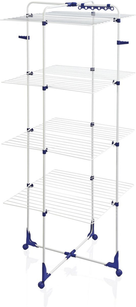Leifheit Trockenturm Classic 450 – 45 m Trockenfeder – mit Rollen – inkl. Halter für Kleiderbügel