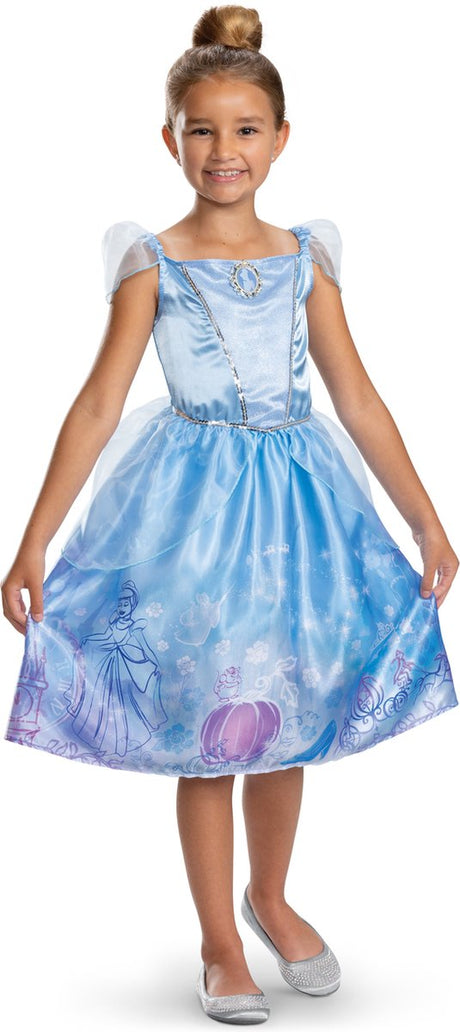Disney-Prinzessin-Verkleidung – Aschenputtel, klassisches Aschenputtel-Kleid, Größe S (5 – 6 Jahre), Mädchen