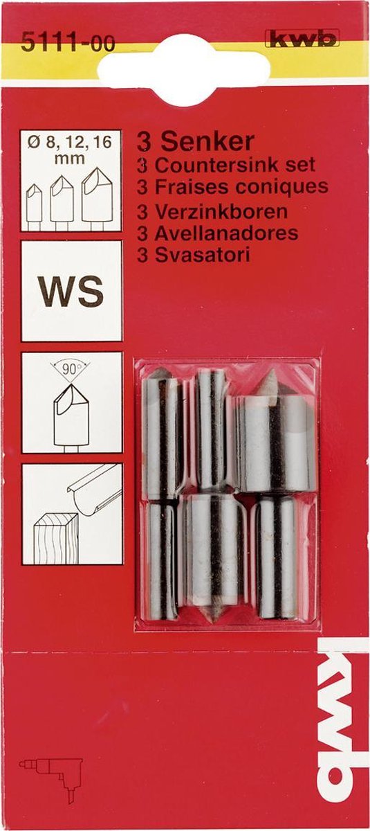 Kwb verzinkborenset 8-12-16ws