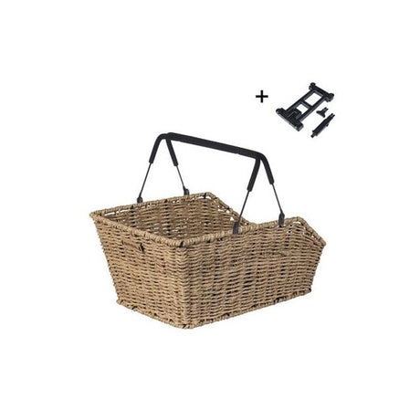 Basil Weidenfahrradkorb Cento Rattanoptik Mik 40 x 25 x 12 cm – Seegras