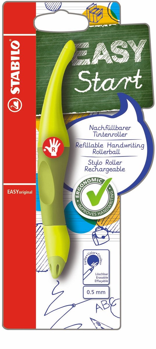 Stabilo easyoriginal - ergonomischer Tintenroller - Rechtshänder - Limette