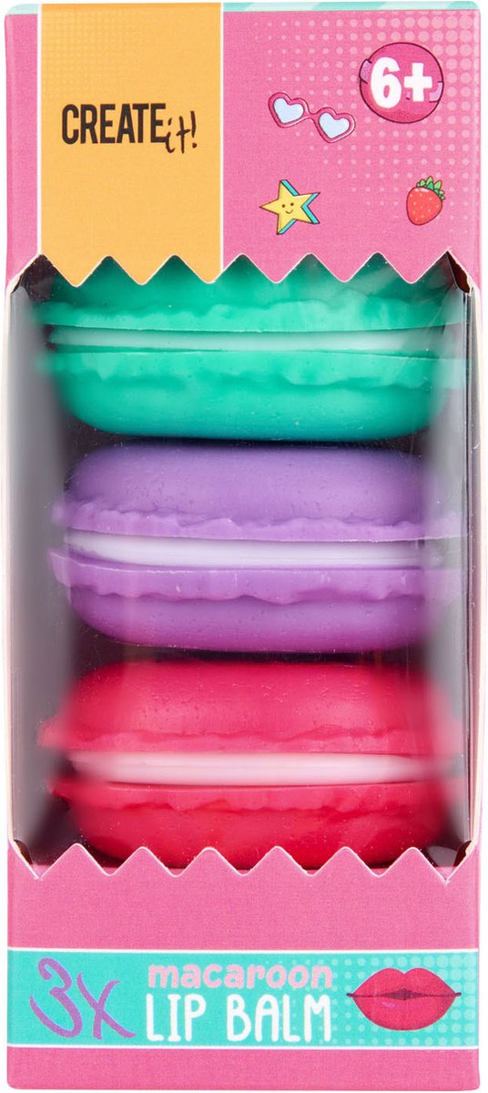 Erstelle es! Candy Lippenbalsam Macaron Box, 3 Stk.
