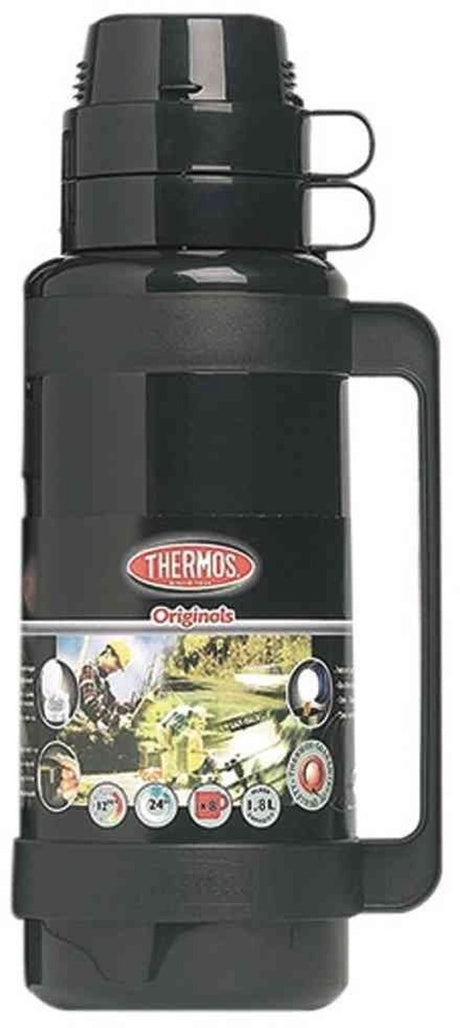 Thermoskanne schwarz 1,8 l Kunststoff-Isolierflasche - - 061080