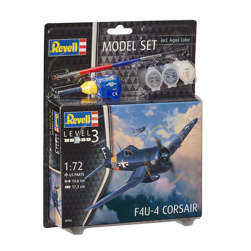 Revell Modellset Kampfflugzeug F4U-4 Corsair - inkl. Grundfarben