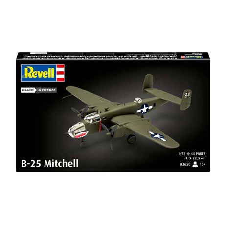 Revell Modellbausatz Militärfahrzeuge – 03650 B-25 Mitchell Easy-Click-System Kunststoff – 1:72 – Modellbau
