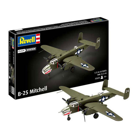 Revell Modellbausatz Militärfahrzeuge – 03650 B-25 Mitchell Easy-Click-System Kunststoff – 1:72 – Modellbau