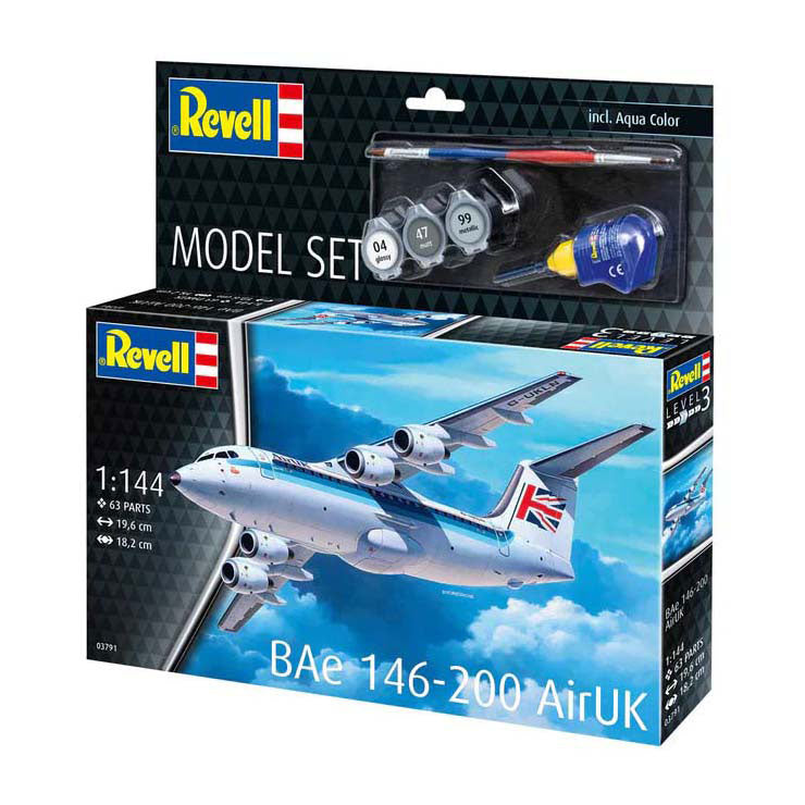 Revell Modellbausatz - Bae 146-200 Airuk 1:144 - 63-tlg.