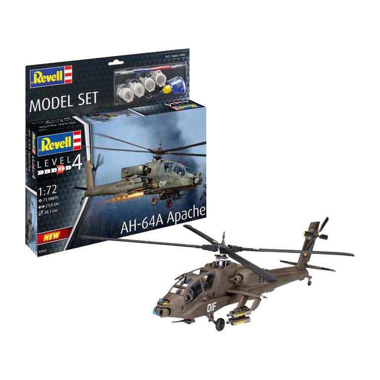 Revell Modellbausatz - Ah-64a Apache 1:72 - 71-tlg. - inkl. Grundfarben