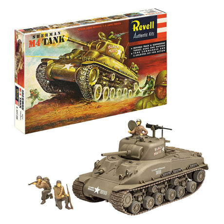 Revell modelbouwpakket m4 sherman - 75 years plastic modelbuilding 1:40 - 64dlg.