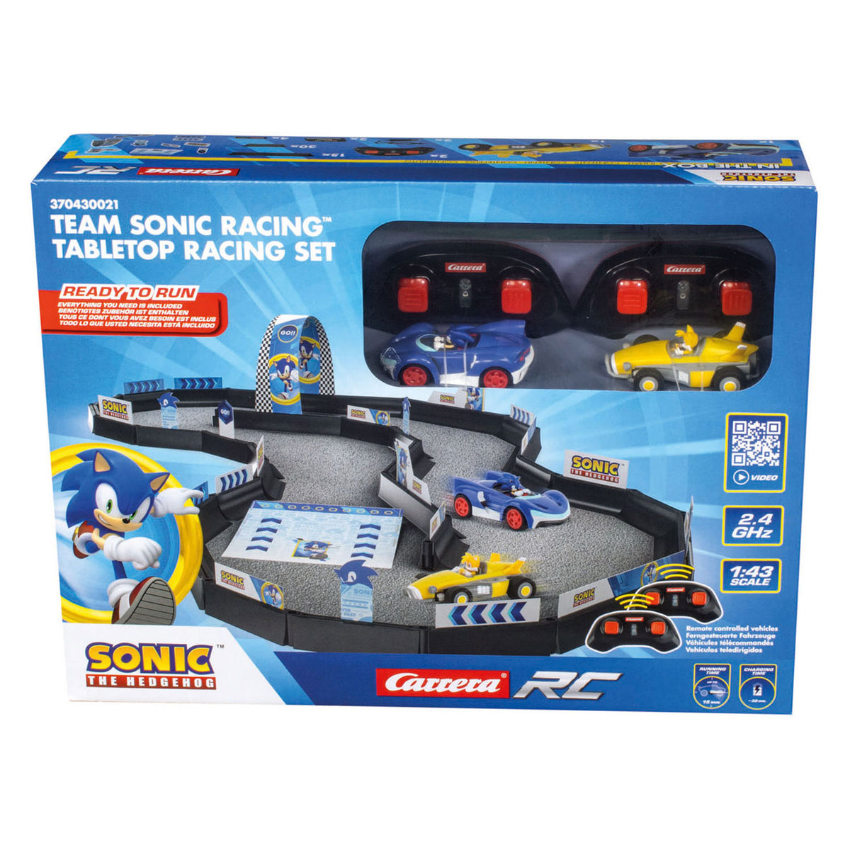 Carrera RC 2,4 GHz Race Track Team Sonic Racing Tabletop-Rennset – 1:43