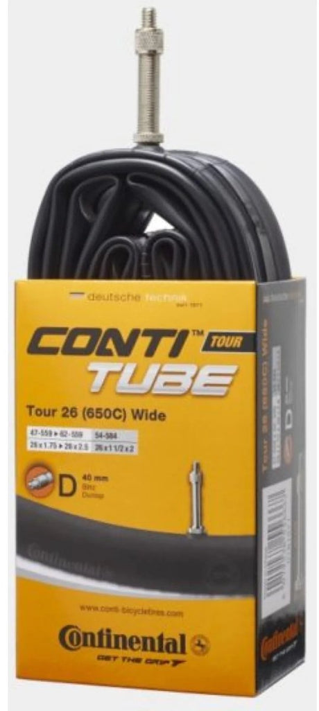Continental-Schlauch 26 Zoll – Breite 1,75 2,5 – Dutch-Ventil 40 mm – geeignet für MTB und City-Bikes