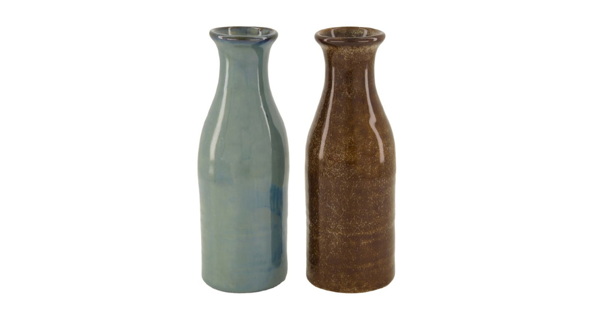 Vase ceramic ø7.5x20.8cm mixed blue brown