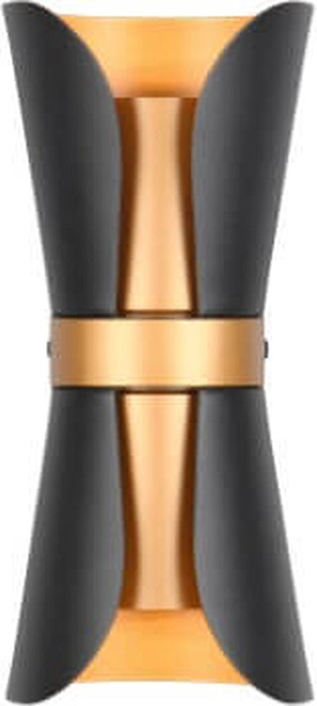 Trio Coat - Wandleuchte - Schwarz-Gold - exkl. 2x GU10 4,9 W - Beleuchtung nach oben und unten - Wandmontage