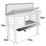 Flamingo flamingo coniglio hutch coniglio 90 91x45x70 cm marrone