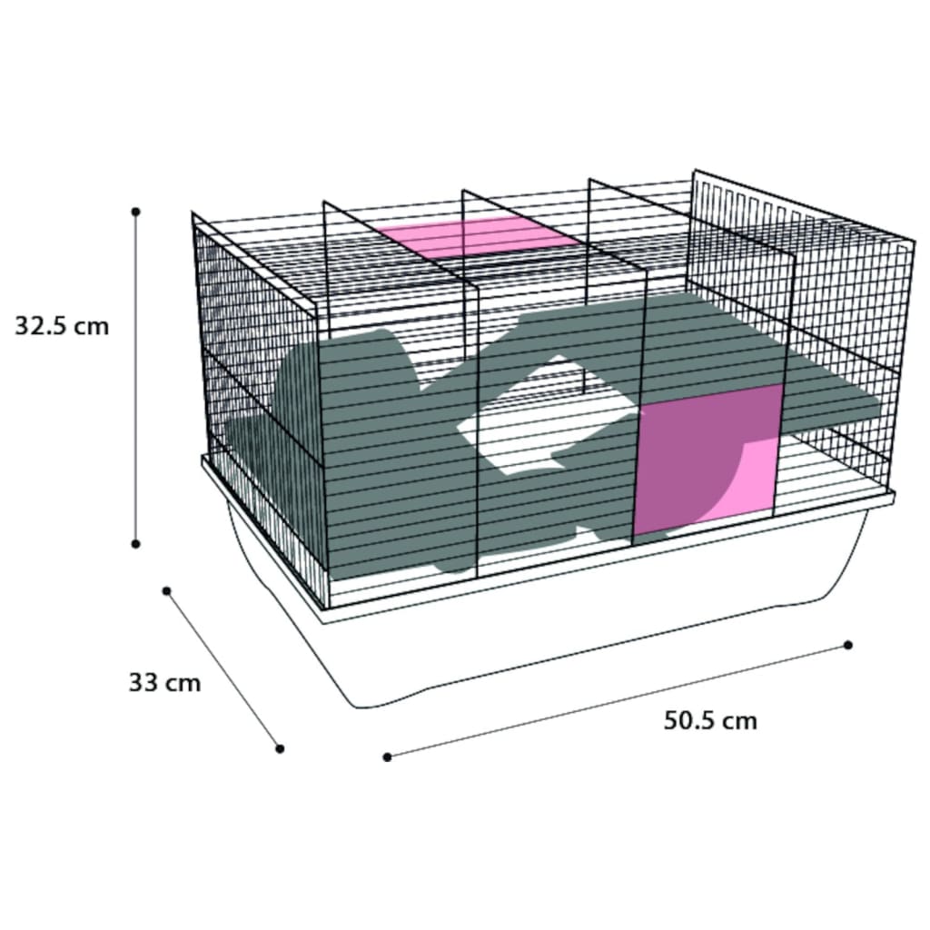 Flamingo Flamingo Hamster Cage Jaro 2 50.5x33x32.5 cm svart og blå