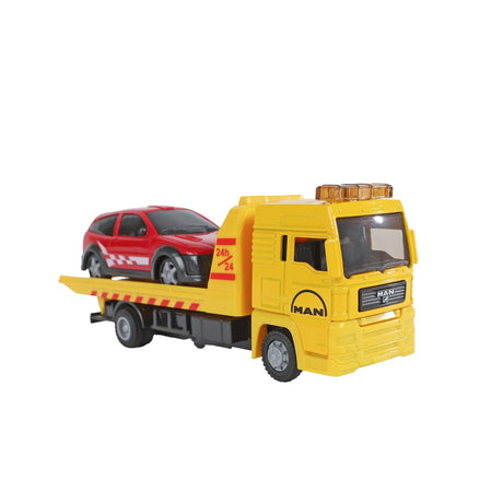Kinder-Globusmann-LKW-Bergungsfahrzeug mit Auto, 19 cm