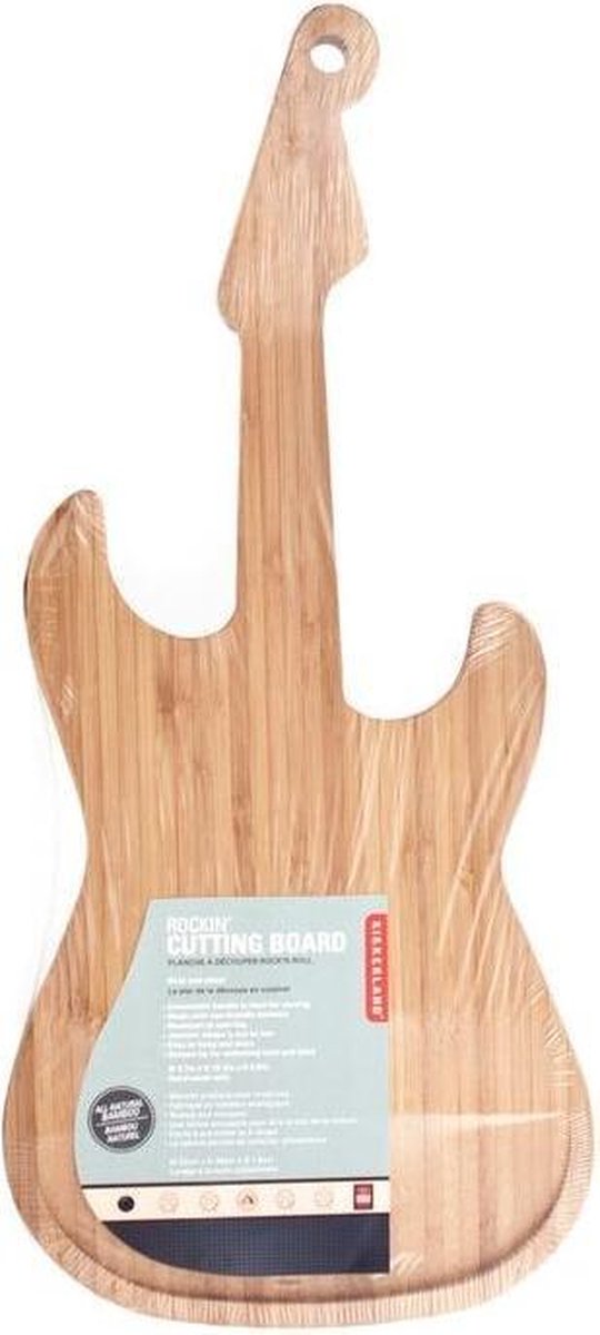 Kikkerland Schneidebrett – Kochzubehör – Gitarrenform – 100 % Bambus