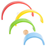 Kleine Fußhölzerbausteine Regenbogen xl, 14dlg.