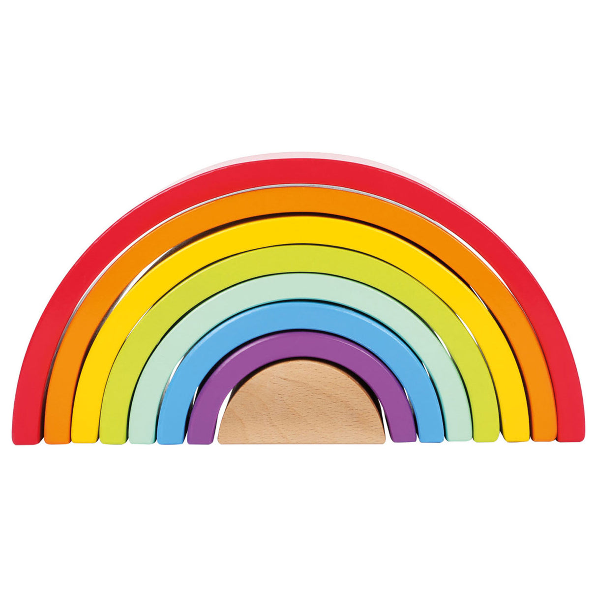 Malé nohy dřevěné stavební bloky Rainbow, 9dlg.