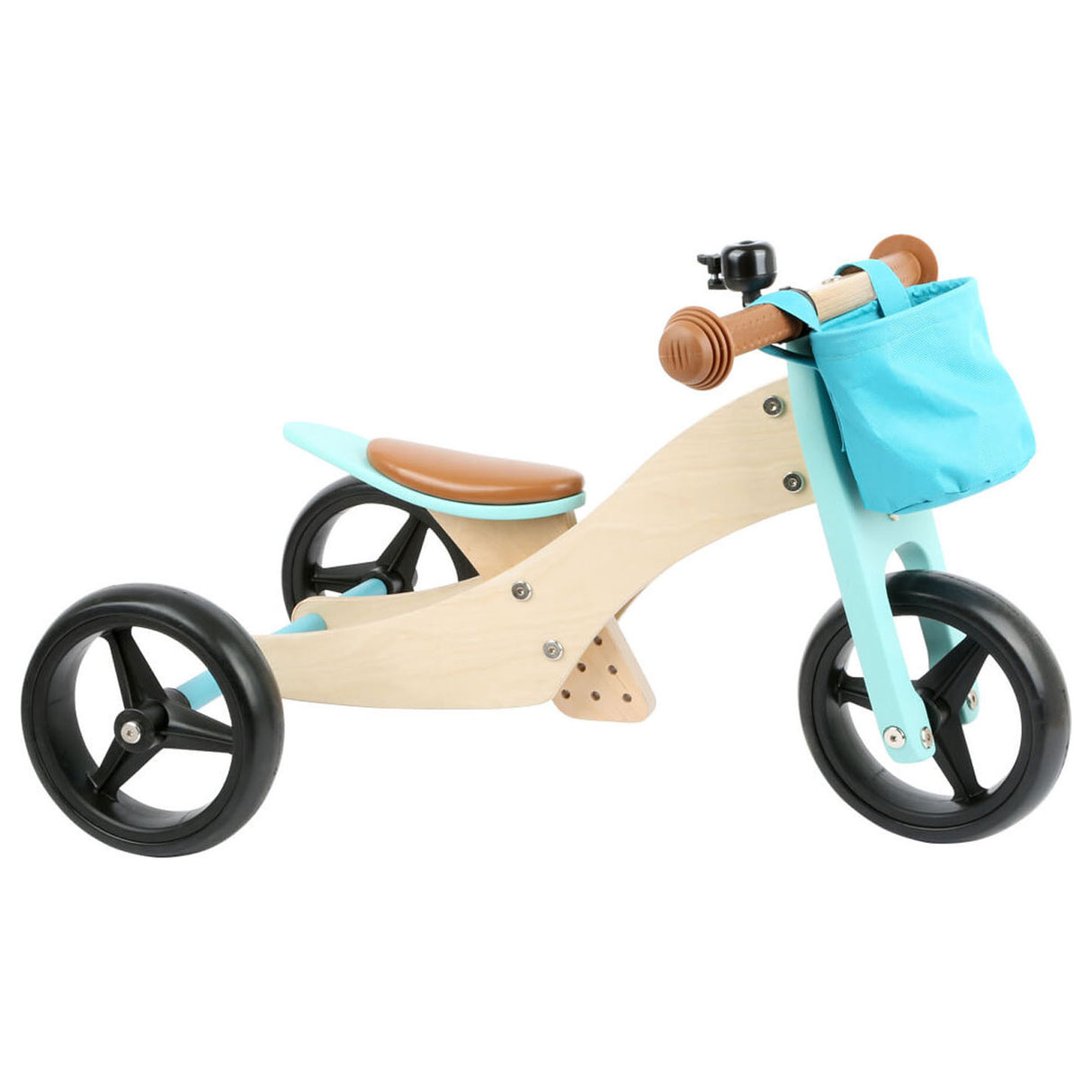 Kleiner Fuß - Holzdreirad und Balance Bike 2in1 Türkis