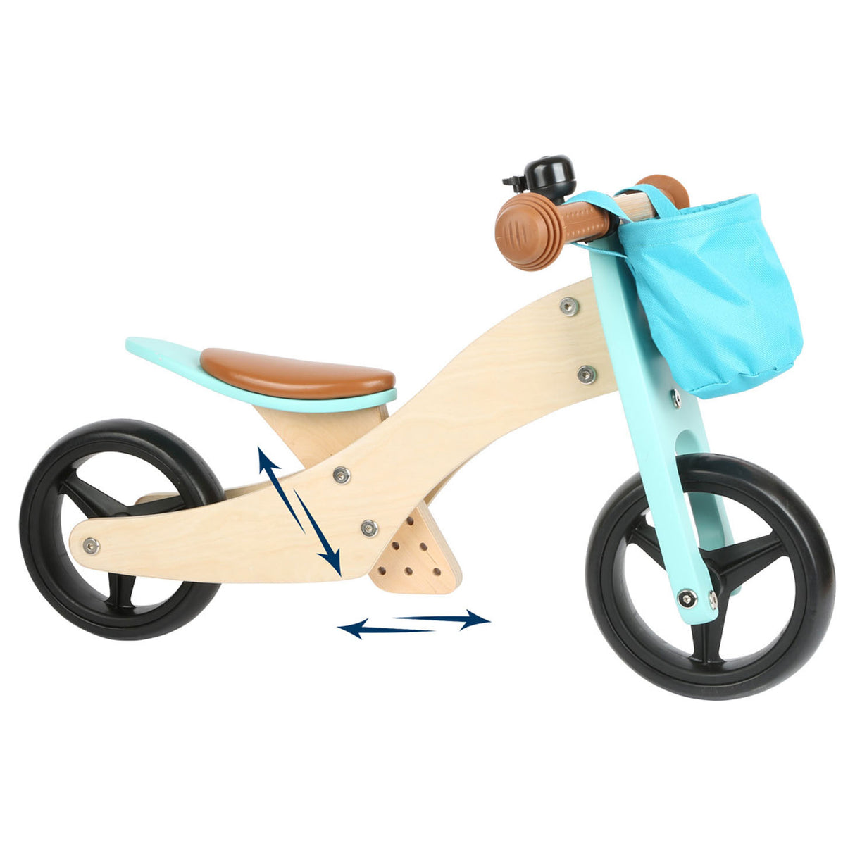 Kleiner Fuß - Holzdreirad und Balance Bike 2in1 Türkis
