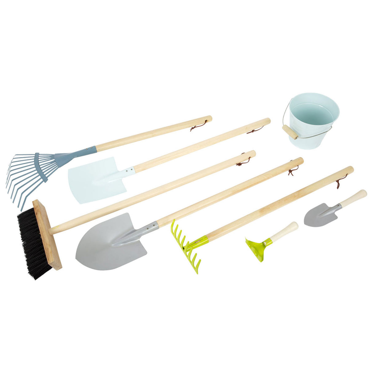 Outils de jardin pour enfants en bois à petit pied, 8dlg.