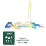 Small foot wooden mini golf, 20dlg.