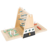 Small foot wooden strategy game battle for the ships