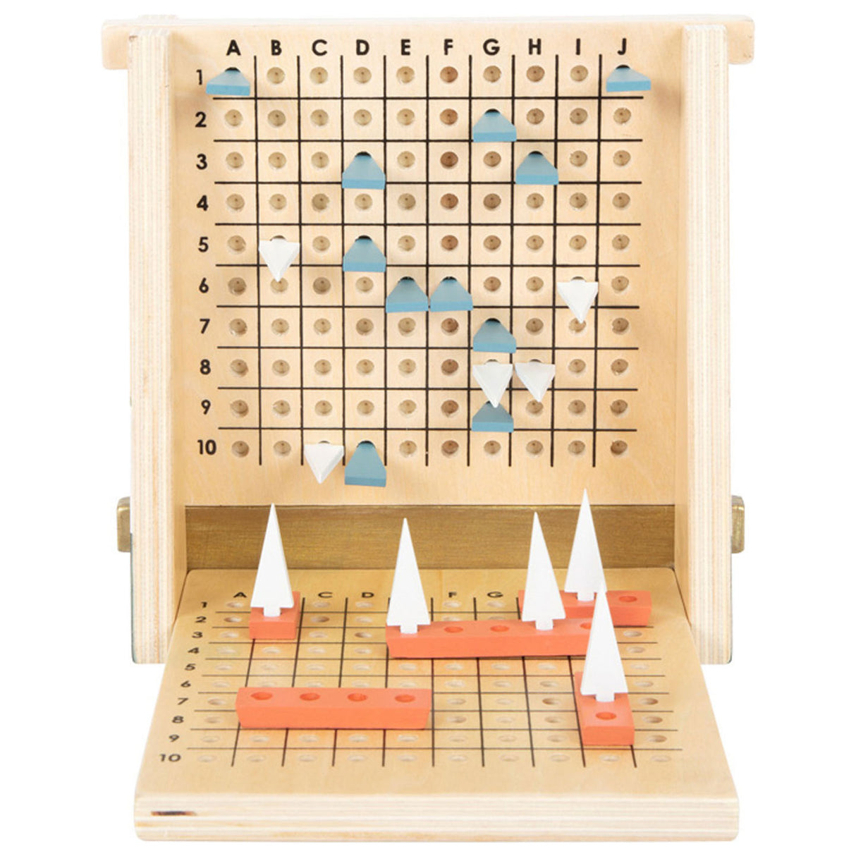 Small foot wooden strategy game battle for the ships