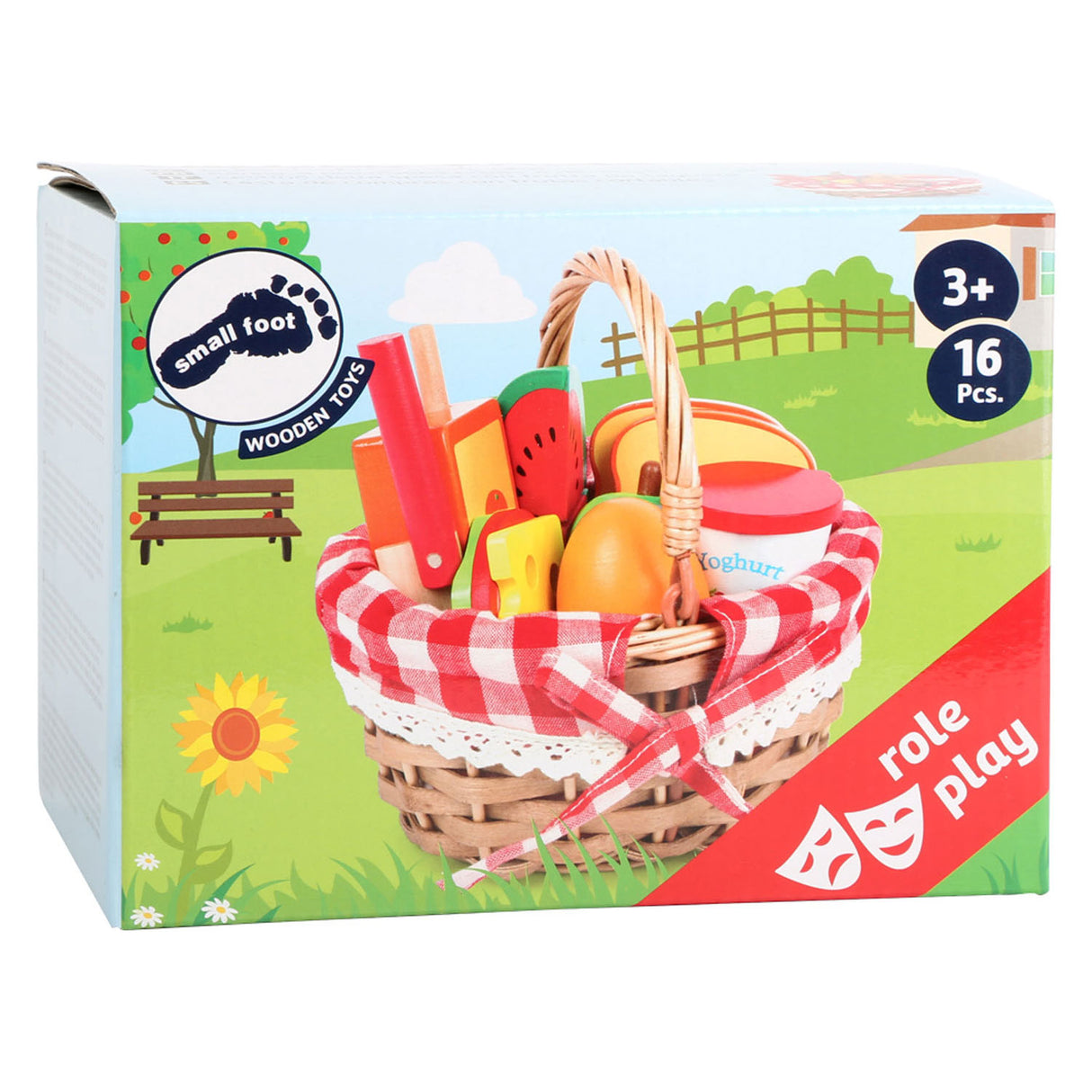 Small Foot Picknickmand met Houten Snij Eten