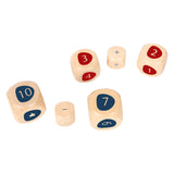 Small foot wooden dice with calculations