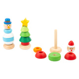 Small foot wooden stacking tower Christmas figure, per piece