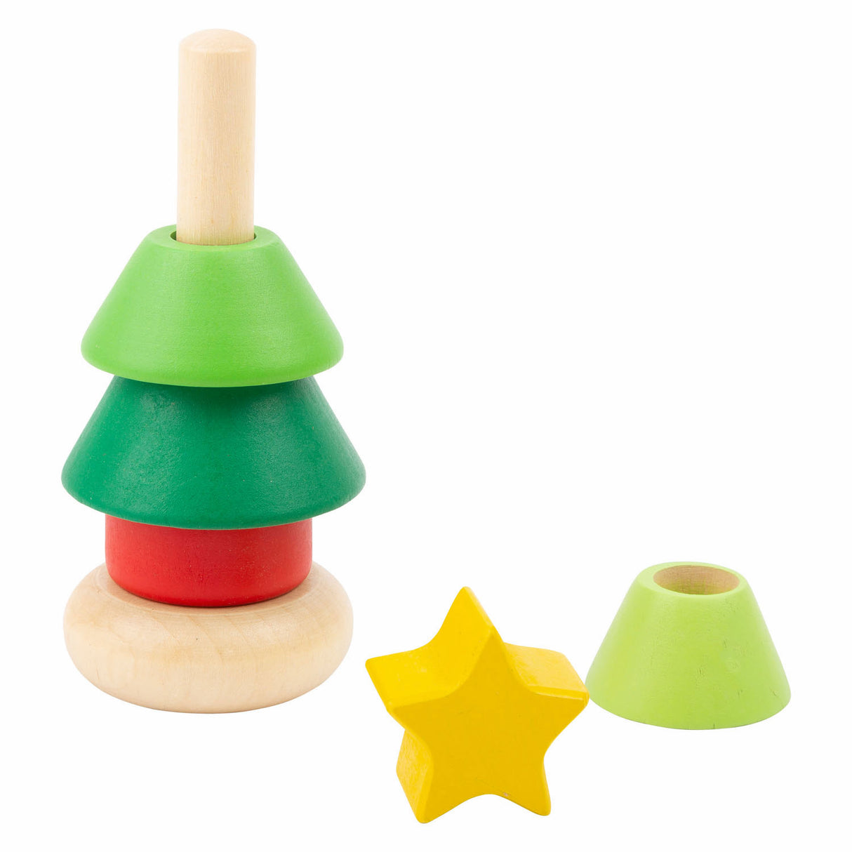 Small foot wooden stacking tower Christmas figure, per piece