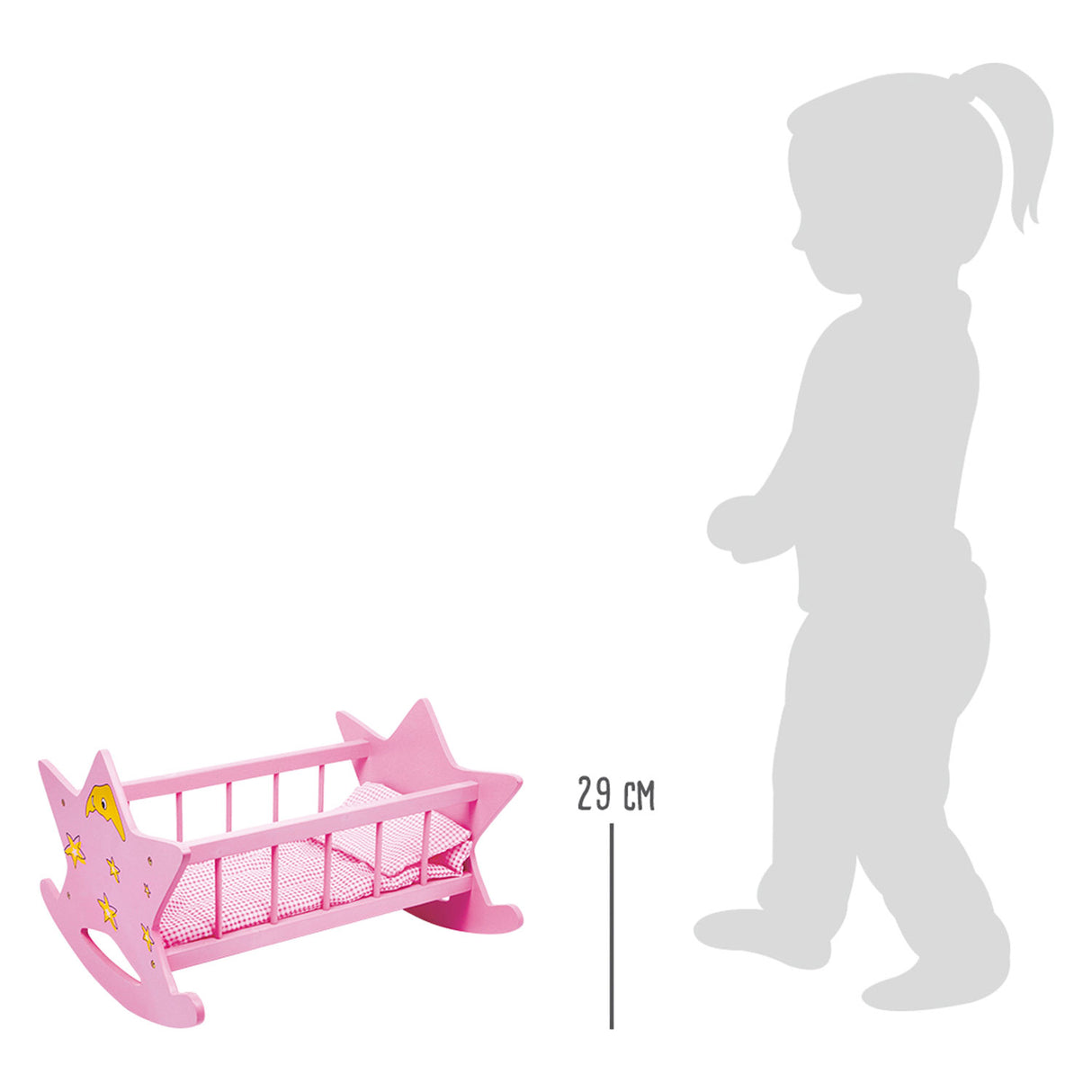 Small Foot - Puppenbett aus Holz Stern rosa