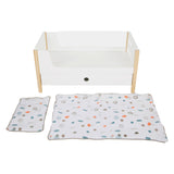 Kleine Fuß Holzpuppe Hochbett Little Knopf mit Bettwäsche, 6dlg.