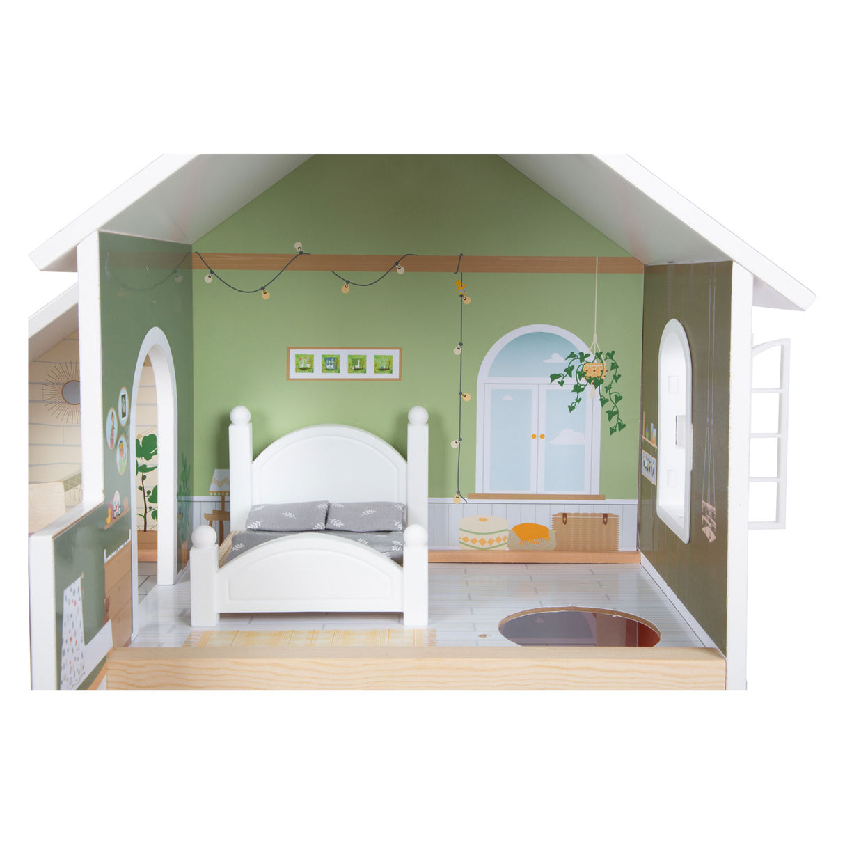 Small Foot – Stadtvilla-Puppenhaus aus Holz mit Möbeln, 9-teilig.