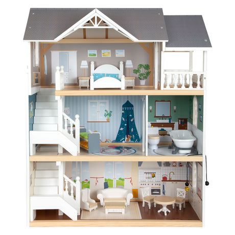 Small Foot - Stadtvilla-Puppenhaus aus Holz mit Zubehör, 13-tlg.