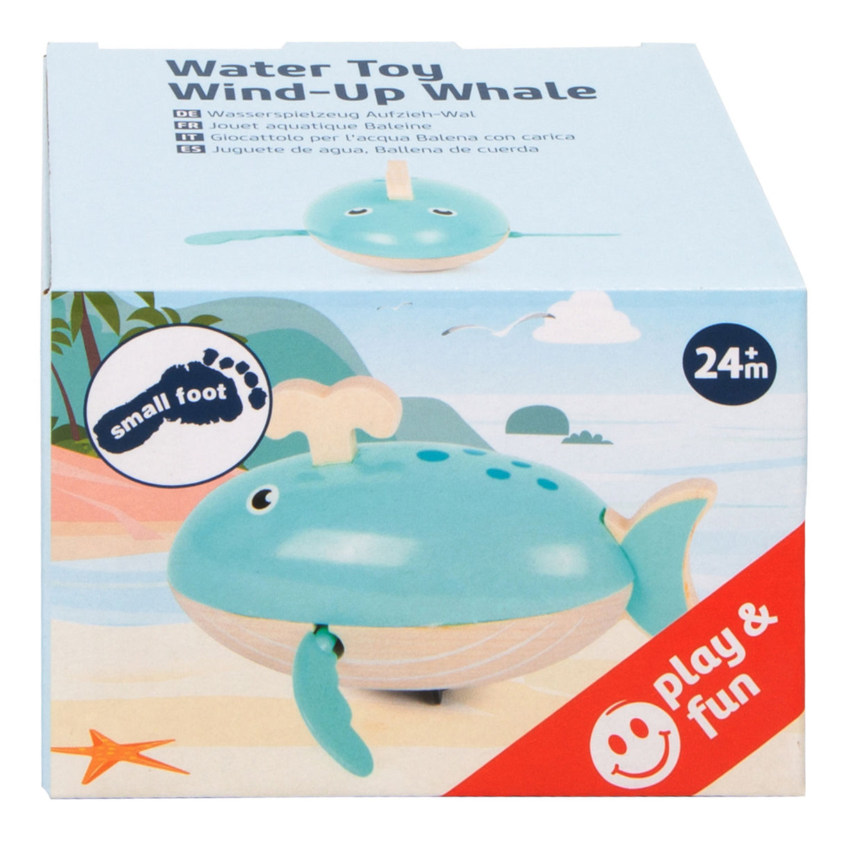 Small foot bath toys wooden whale excitable