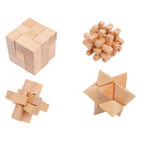 Puzzles cérébraux en bois de petit pied, ensemble de 4