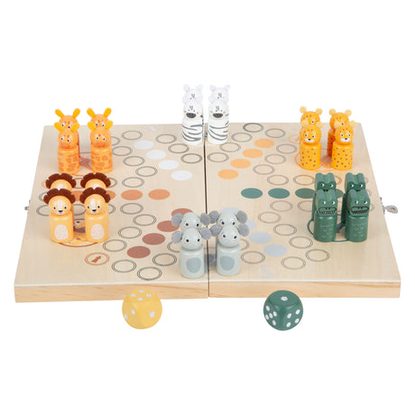 Small Foot - Ludo-Spiel Safari aus Holz - 6 Spieler
